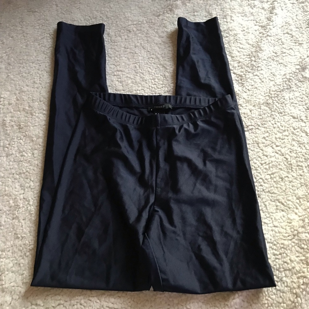 F21 navy disco leggings